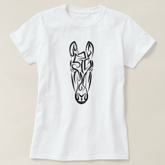Black and White Tribal Horse T-Shirt