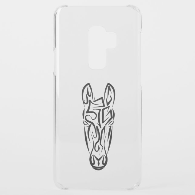 Black and White Tribal Horse Uncommon Samsung Galaxy Case (Back)