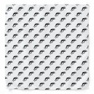 Black And White Tribal Kokopelli Pattern Bandanna