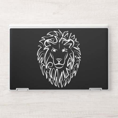 Black and White Tribal Lion HP Laptop Skin