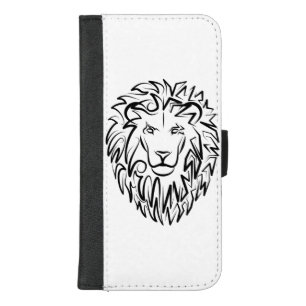 Black and White Tribal Lion iPhone 8/7 Plus Wallet Case