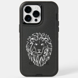 Black and White Tribal Lion OtterBox iPhone 14 Pro Max Case