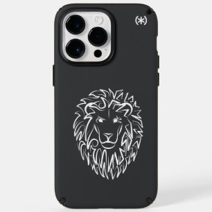 Black and White Tribal Lion Speck iPhone 14 Pro Max Case