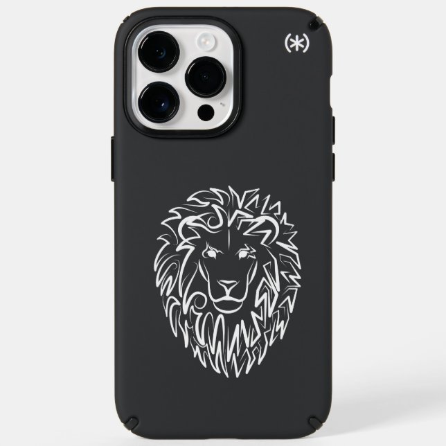Black and White Tribal Lion Speck iPhone Case (Front)