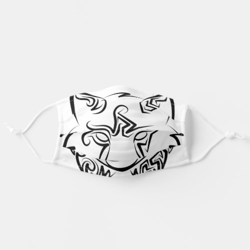 Black and White Tribal Lynx Adult Cloth Face Mask