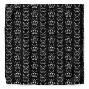 Black and White Tribal Lynx Bandana