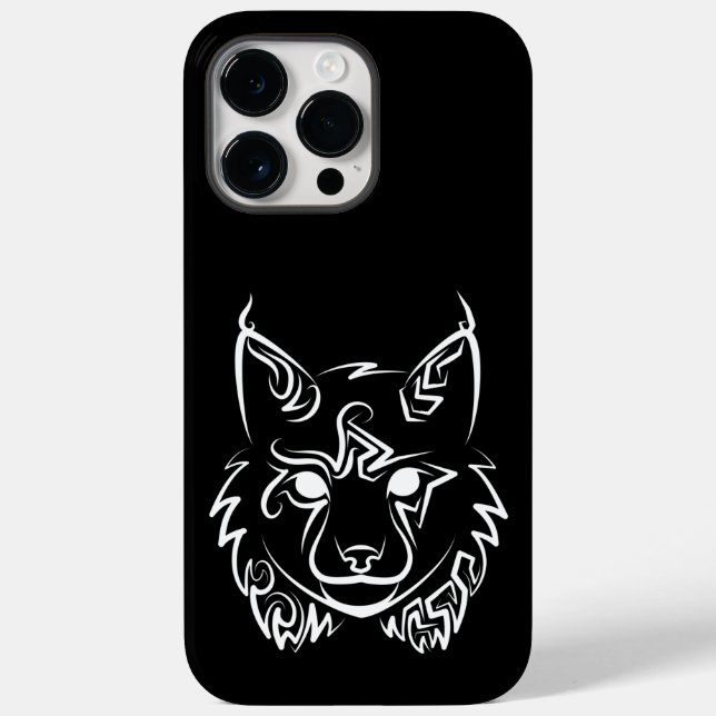 Black and White Tribal Lynx Case-Mate iPhone Case (Back)