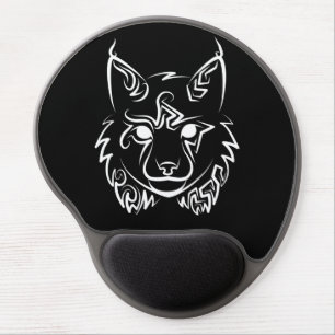 Black and White Tribal Lynx Gel Mouse Pad