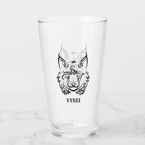 Black and White Tribal Lynx Glass