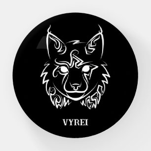 Black and White Tribal Lynx Paperweight