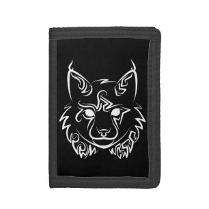 Black and White Tribal Lynx Trifold Wallet