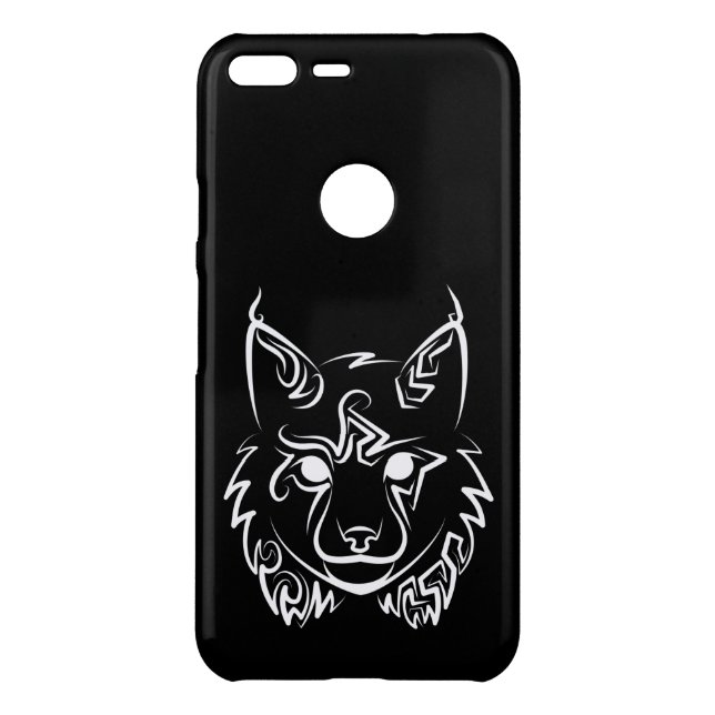 Black and White Tribal Lynx Uncommon Google Pixel XL Case (Back)