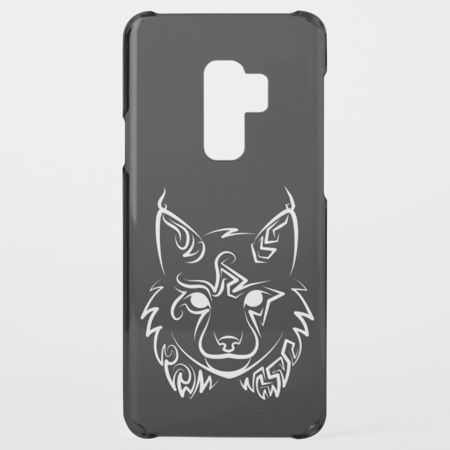 Black and White Tribal Lynx Uncommon Samsung Galaxy Case (Back)