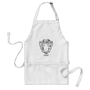 Black and White Tribal Monkey Adult Apron