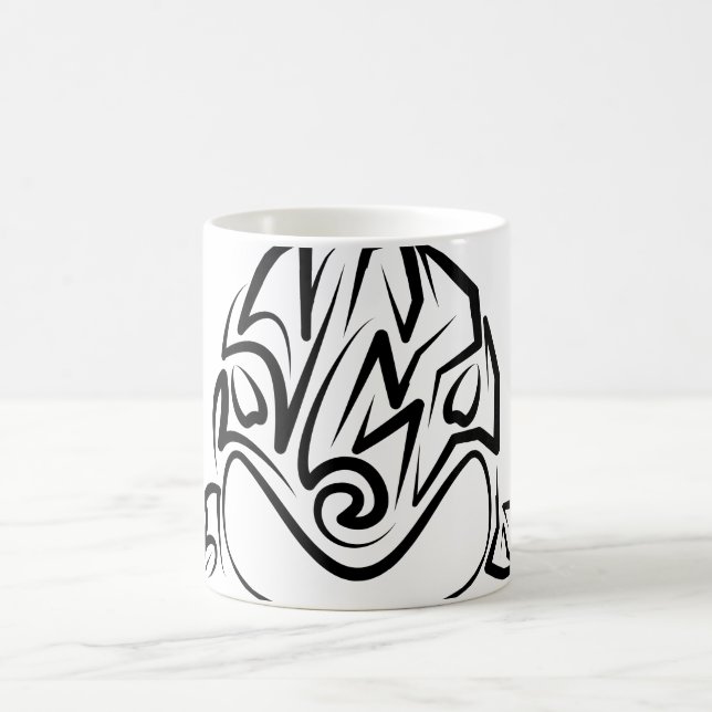 Black and White Tribal Orca Coffee Mug (Center)