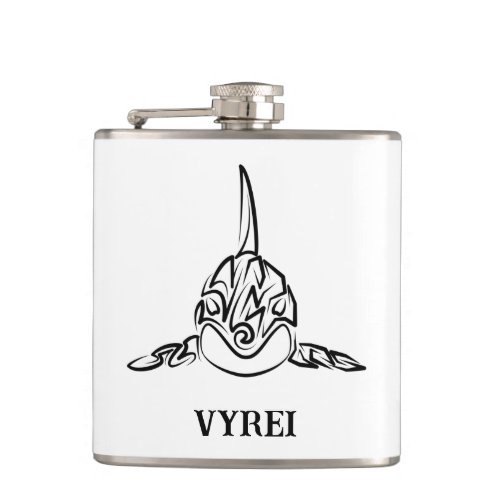 Black and White Tribal Orca Flask