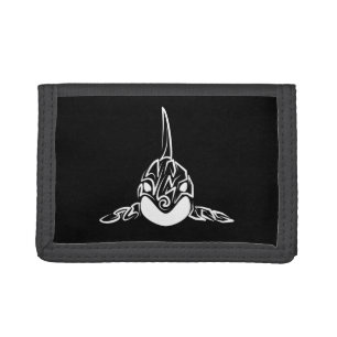 Black and White Tribal Orca Trifold Wallet