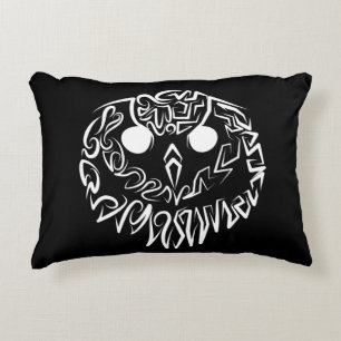 Black and White Tribal Owl Accent Pillow