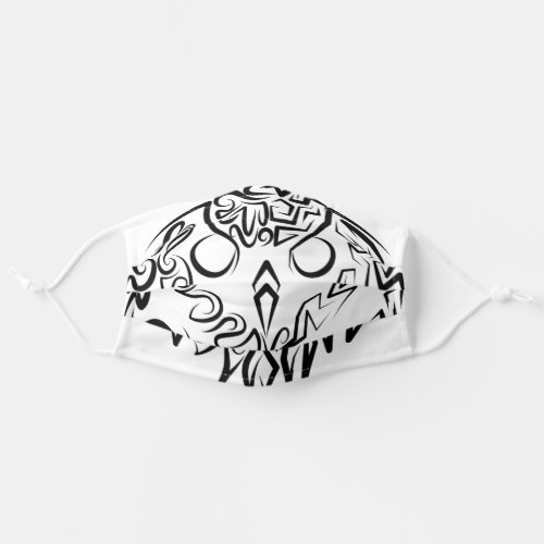 Black and White Tribal Owl Adult Cloth Face Mask
