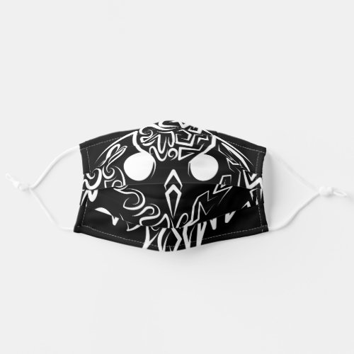 Black and White Tribal Owl Adult Cloth Face Mask