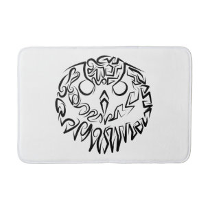Black and White Tribal Owl Bath Mat