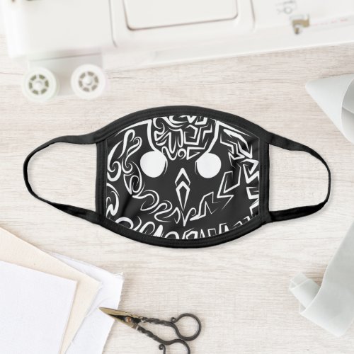 Black and White Tribal Owl Face Mask