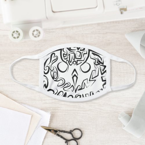 Black and White Tribal Owl Face Mask
