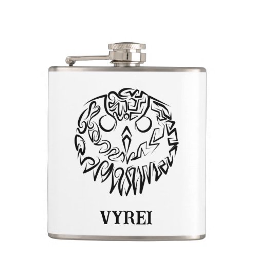 Black and White Tribal Owl Flask