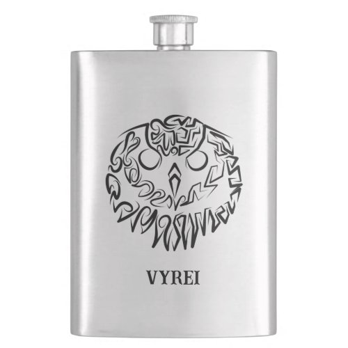 Black and White Tribal Owl Flask