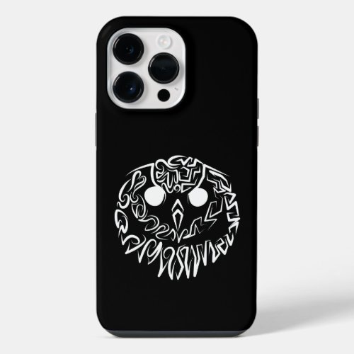 Black and White Tribal Owl iPhone 14 Pro Max Case