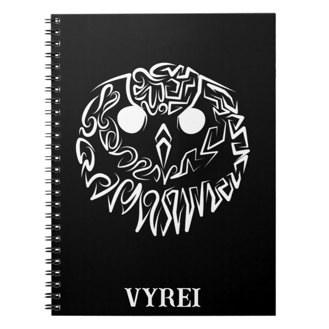 Black and White Tribal Owl Notebook (Front)