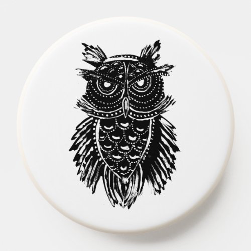 Black and White Tribal Owl PopSocket