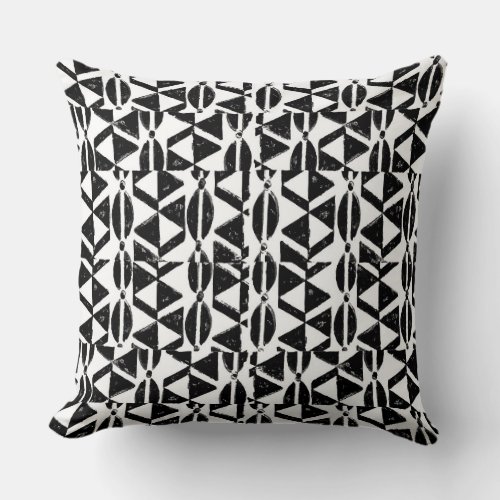 Black and White Tribal Pattern Accent Pillow