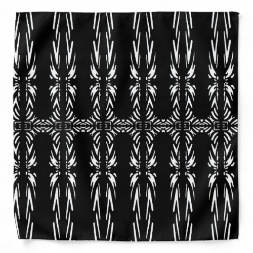 Black and White Tribal Pattern Bandana