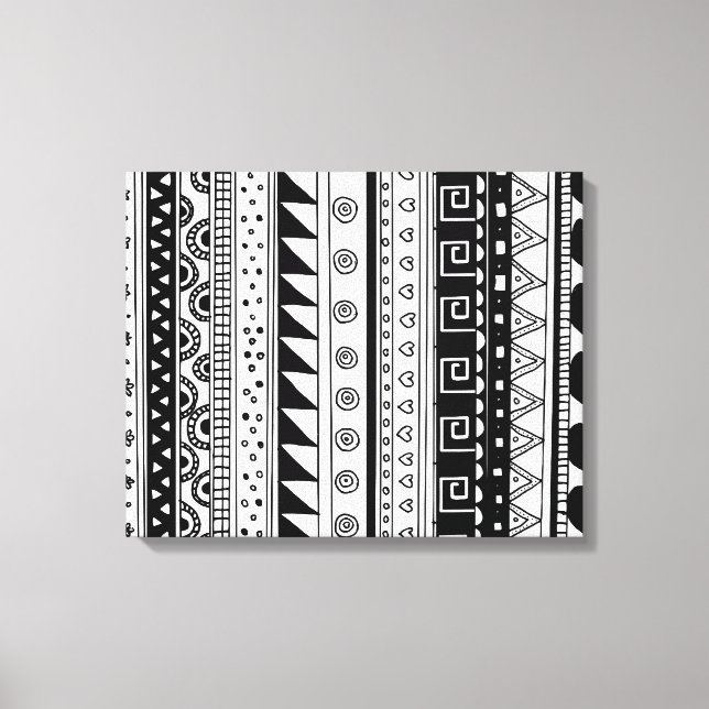 Black and white Tribal pattern Canvas Print (Front)
