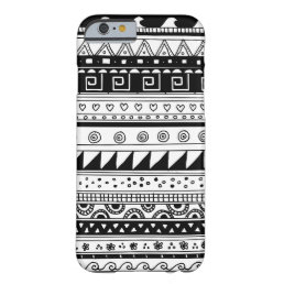 Black and white Tribal pattern Barely There iPhone 6 Case