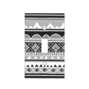 Black and white Tribal pattern Light Switch Cover
