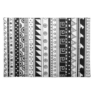 Black and white Tribal pattern Placemat