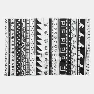 Black and white Tribal pattern Towel
