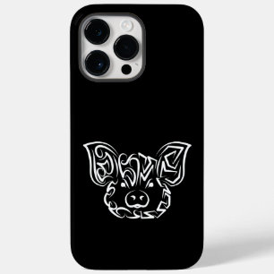 Black and White Tribal Pig Case-Mate iPhone 14 Pro Max Case