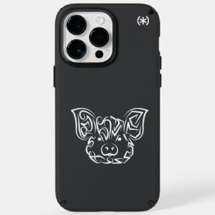 Black and White Tribal Pig Speck iPhone 14 Pro Max Case