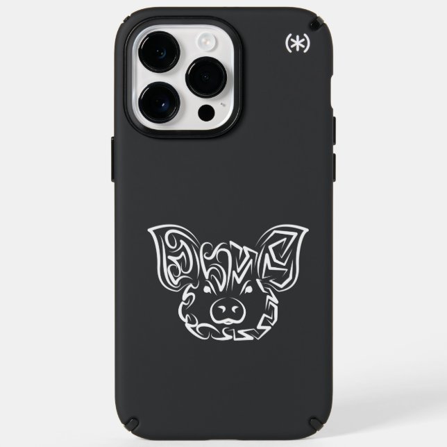 Black and White Tribal Pig Speck iPhone Case (Front)