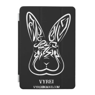 Black and White Tribal Rabbit iPad Mini Cover