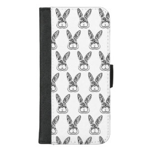 Black and White Tribal Rabbit iPhone 8/7 Plus Wallet Case