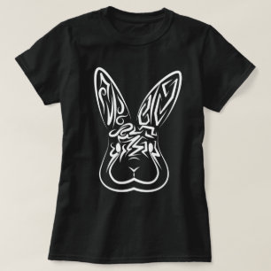 Black and White Tribal Rabbit T-Shirt