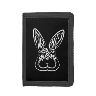 Black and White Tribal Rabbit Trifold Wallet