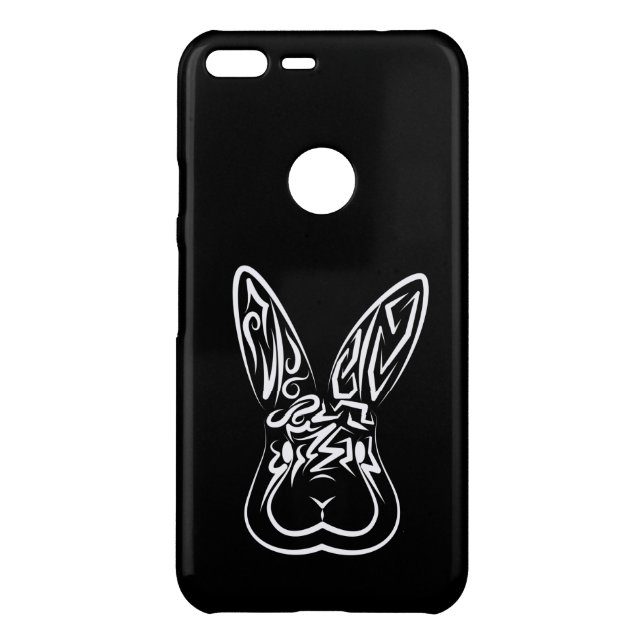 Black and White Tribal Rabbit Uncommon Google Pixel XL Case (Back)