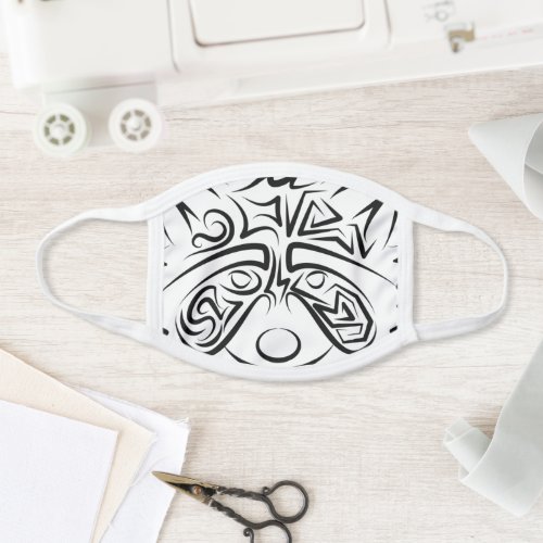 Black and White Tribal Raccoon Face Mask