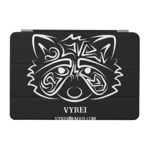 Black and White Tribal Raccoon iPad Mini Cover