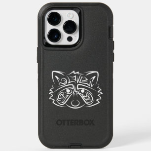 Black and White Tribal Raccoon OtterBox iPhone 14 Pro Max Case